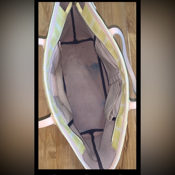 Coach Legacy Weekend Ticking Stripe Yellow Tote Bag - Picture 7 of 10